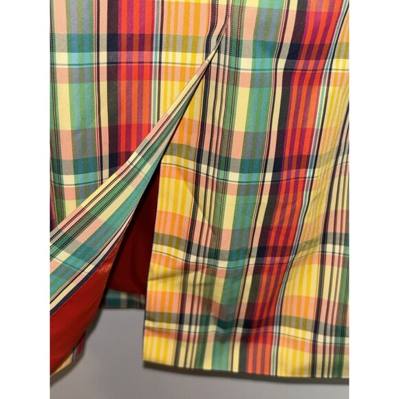 Anne Klein Plaid Yellow Orange Green Light Jacket Size 4 - Picture 7 of 9